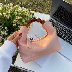 Stone Pattern Texture Beading Shoulder Bag Chain Bag