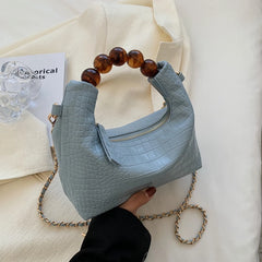 Stone Pattern Texture Beading Shoulder Bag Chain Bag