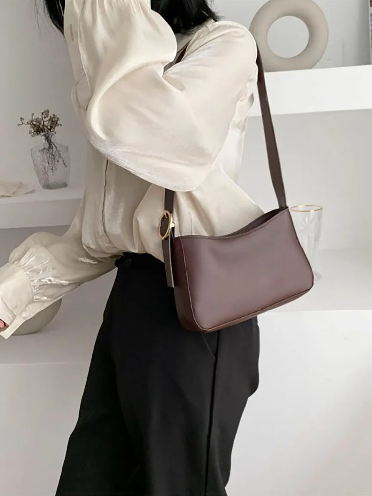 Women's Square Crossbody Shoulder Bag Pu Leather Top Handle Tote