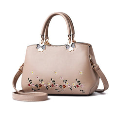 Embroidered One-shoulder Diagonal Bag