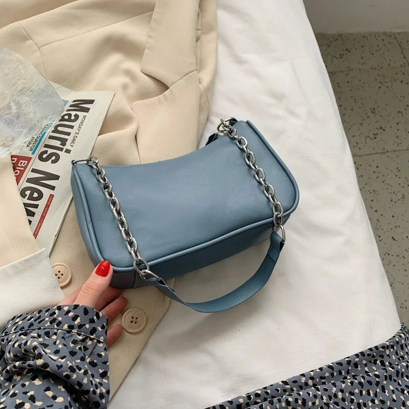 Retro Solid Ladies Handbags Girls Small Shoulder Bags