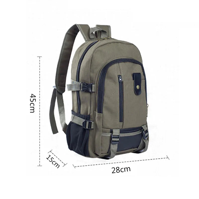 Vintage Canvas Backpack Rucksack School Satchel Travel Shoulder Bag
