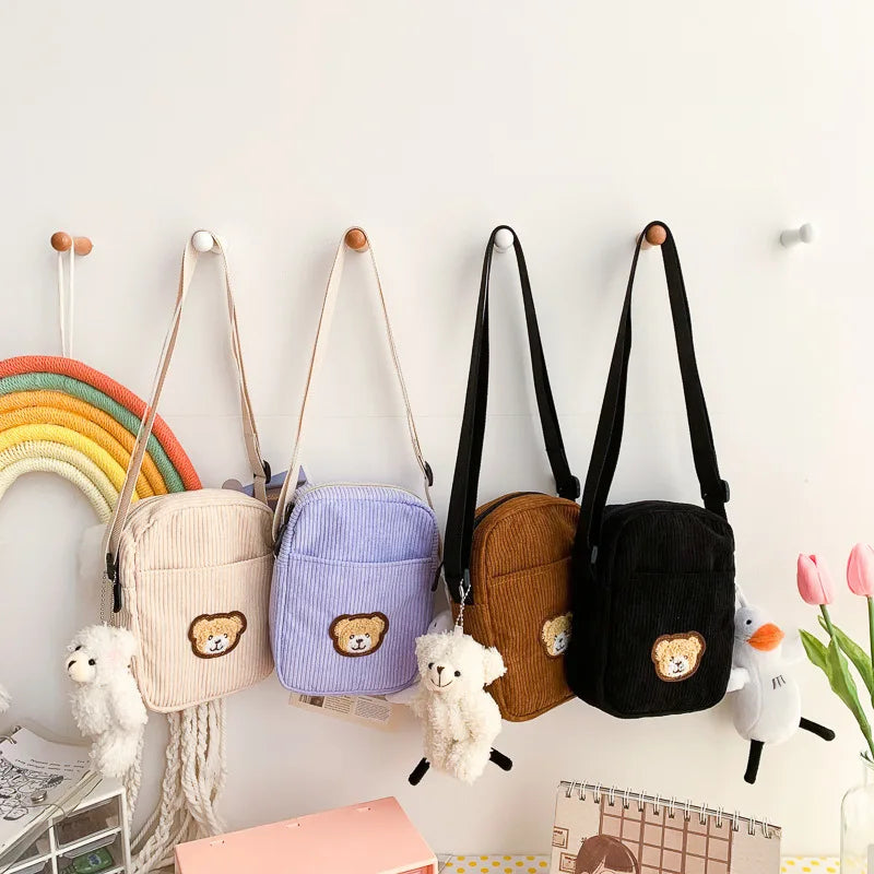 Velvet Bear Child Student Shoulder Diagonal Bag