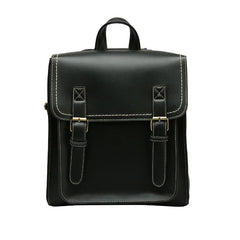 Vintage PU Leather Backpack for Women Girls School Bag