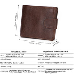 Vintage Cow Leather Short Men's Wallet