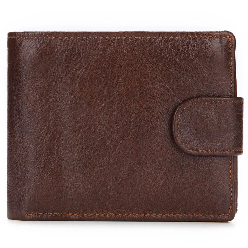 Vintage Cow Leather Men's Short Wallet Cash Purses Clutch