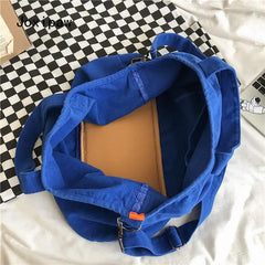 Vintage Canvas Crossbody Bag for Women Solid Large Capacity Casual Shoulder Bag