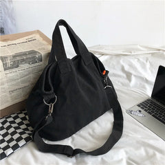 Vintage Canvas Crossbody Bag for Women Solid Large Capacity Casual Shoulder Bag