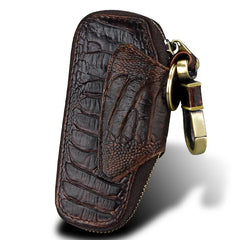 Vintage Cow Leather Key Wallet Zipper Holder