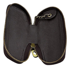 Vintage Cow Leather Key Wallet Zipper Holder