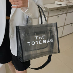 Vintage PVC Jelly Large Capacity Crossbody Tote Handbag