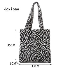 Vintage Print Canvas Shoulder Bag Large Capacity Tote Bag Women Casual Handbag