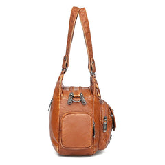 Vintage Style PU Leather Women Messenger Bag
