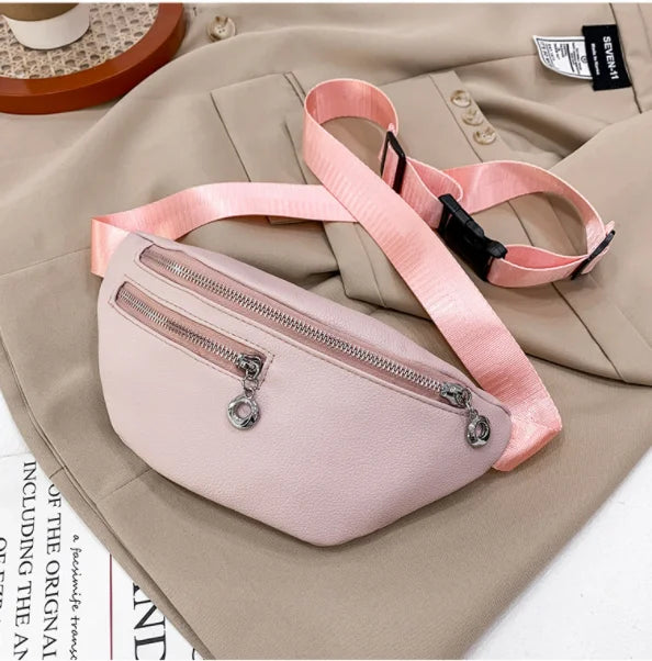 Women Waist Pack PU Chest Bag For Women
