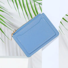 Short Wallet Women's PU Leather Zipper Multi-card Solid