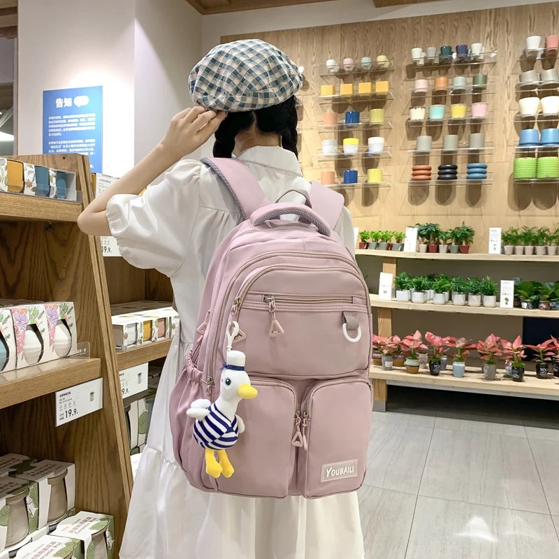 Waterproof Nylon Backpack Big Capacity Rucksack Schoolbag