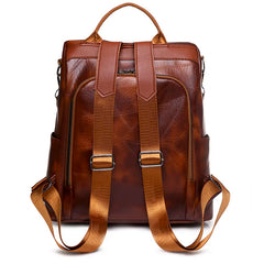 Waterproof PU Leather Women Backpack Light Travel Backpack School Bags