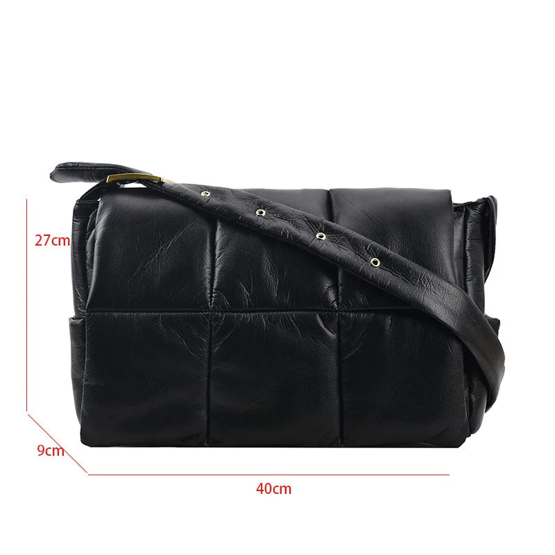 Women's Padded Winter Shoulder Bag Large Capacity Tote Crossbody Handbag