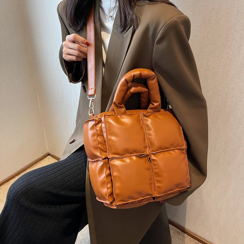 Winter Women's Shoulder Tote Space Cotton Feather Down Bag