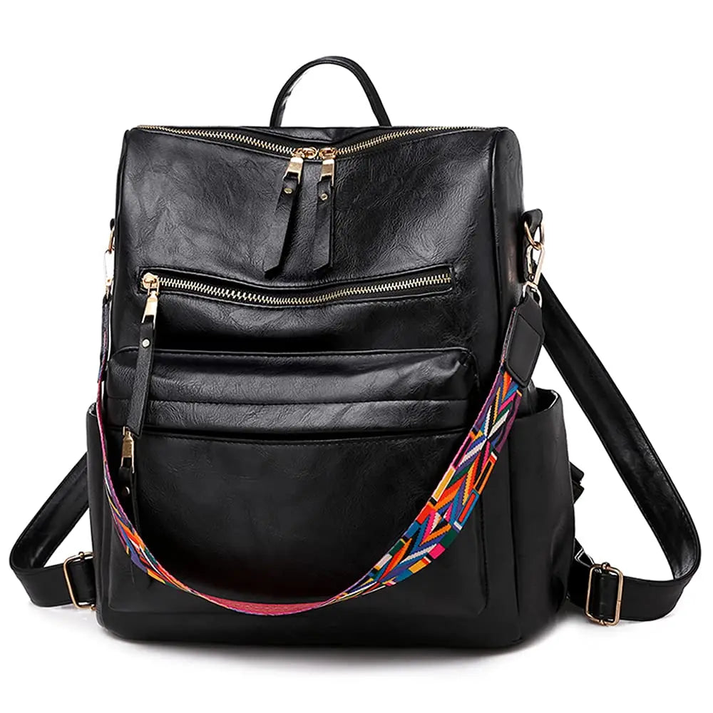 Women Backpack Travel Bag Casual Ladies Satchel Pu Leather Shoulder Bags