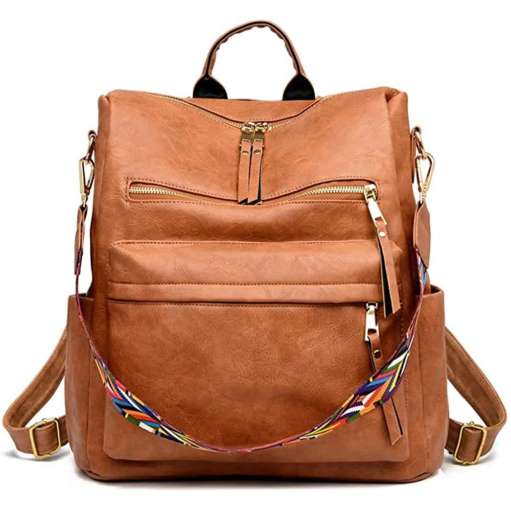 Women Backpack Travel Bag Casual Ladies Satchel Pu Leather Shoulder Bags