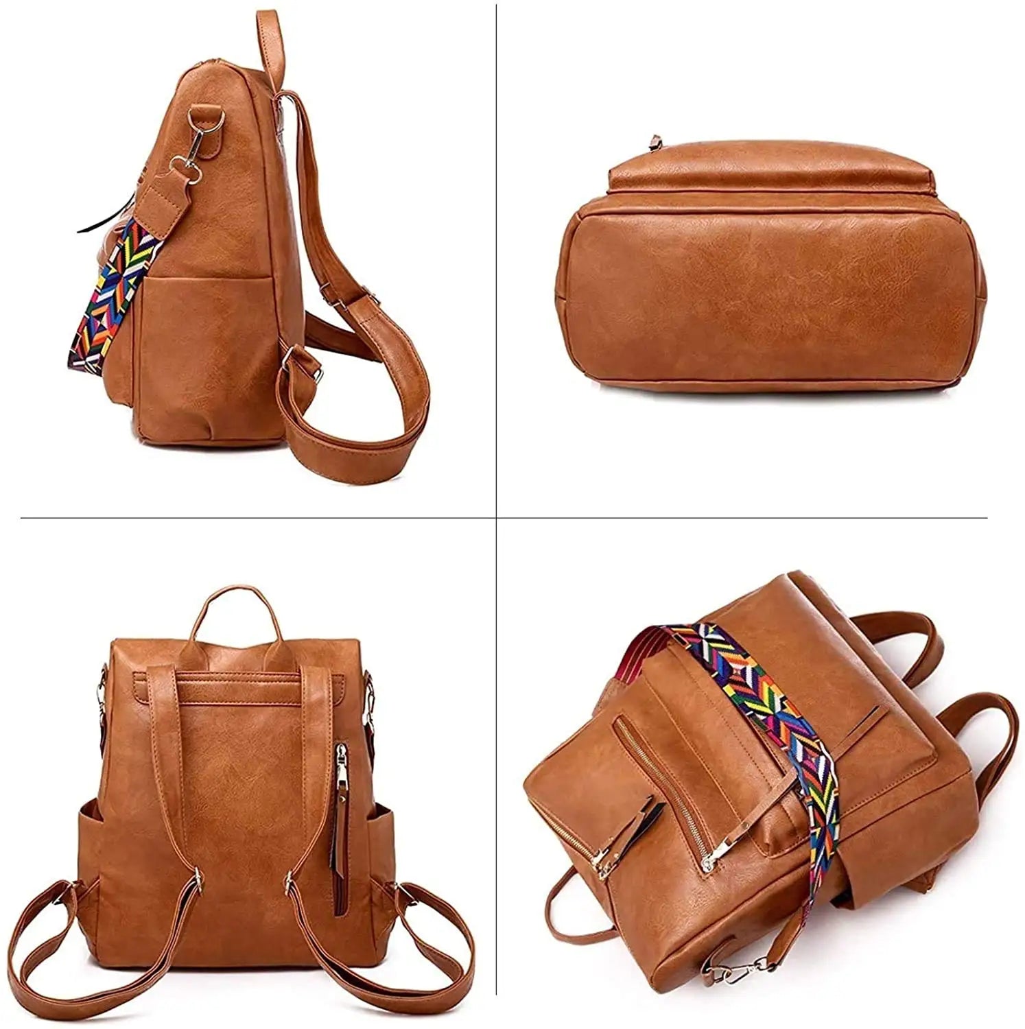 Women Backpack Travel Bag Casual Ladies Satchel Pu Leather Shoulder Bags
