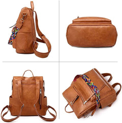 Women Backpack Travel Bag Casual Ladies Satchel Pu Leather Shoulder Bags