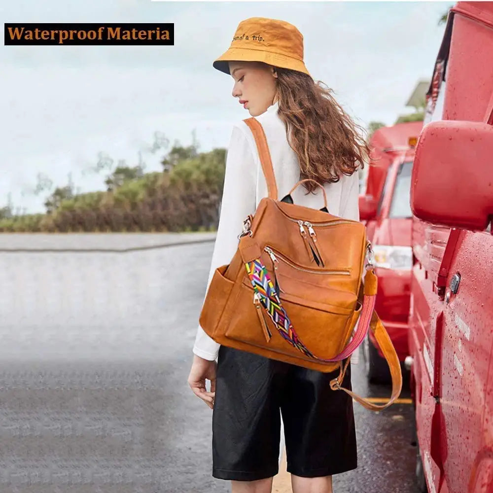 Women Backpack Travel Bag Casual Ladies Satchel Pu Leather Shoulder Bags