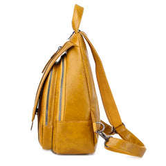 Women Leather Backpack Vintage Shoulder Bag for Girls School