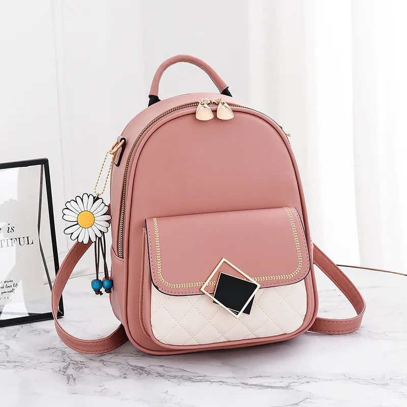 Waterproof Women Backpack PU Female Bag