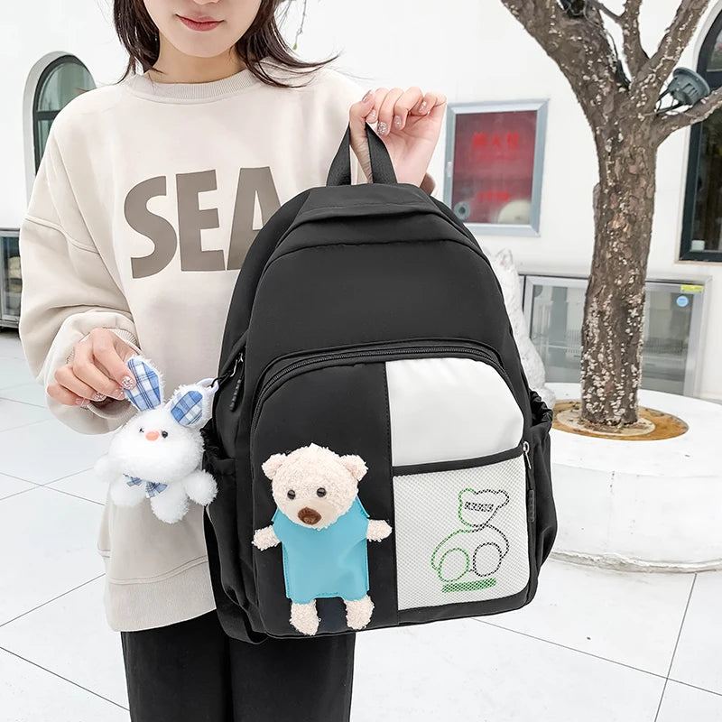 Women Backpack Teenagers Girls Large Nylon School Bag Female Anti Theft Bagpack