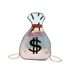 Embroidered PU Leather Shoulder Bag with Laser Design