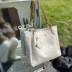 Women PU Leather Shoulder Bag Messenger Bag High Capacity Commute Tote Bag