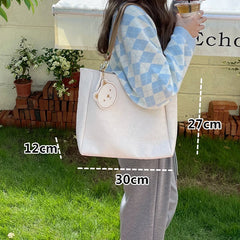 Women PU Leather Shoulder Bag Messenger Bag High Capacity Commute Tote Bag