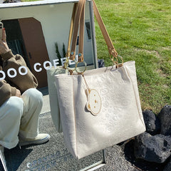 Women PU Leather Shoulder Bag Messenger Bag High Capacity Commute Tote Bag