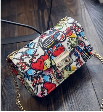 Graffiti Ladies Handbags Mini Bag Women Messenger Bags Clutch