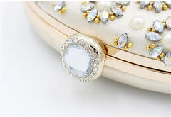 Women Diamond Flowers Clutch Bags Silk Single Side Mini Egg S
