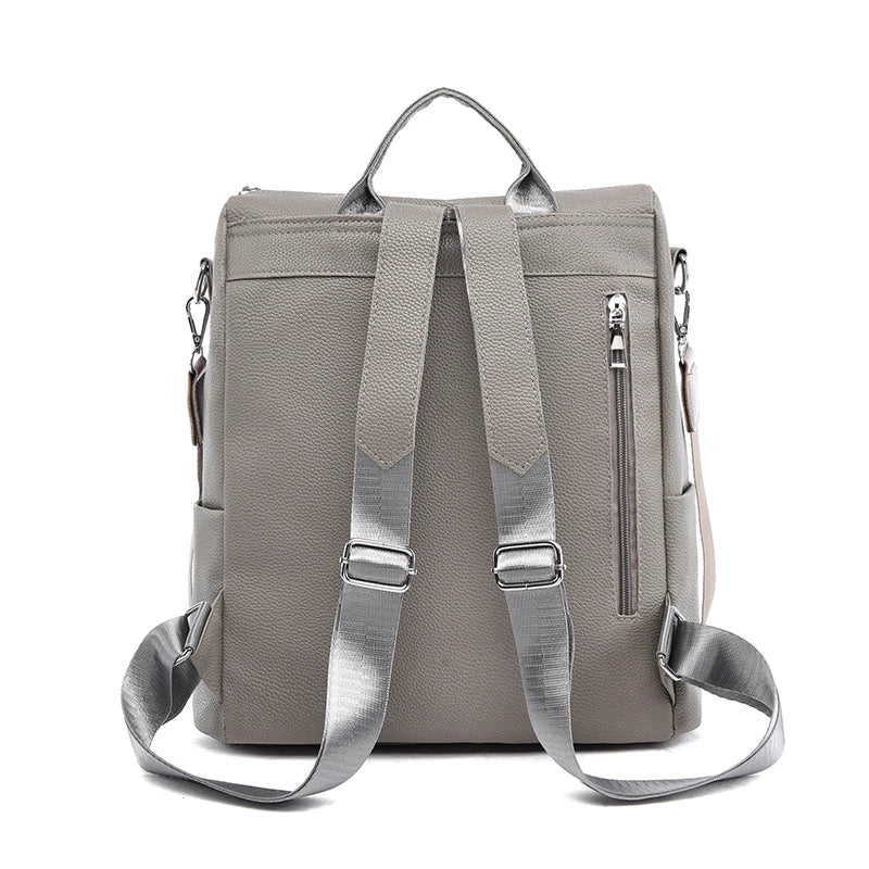 Women Anti-theft Backpack Leather Shoulder Bag Travel Rucksack