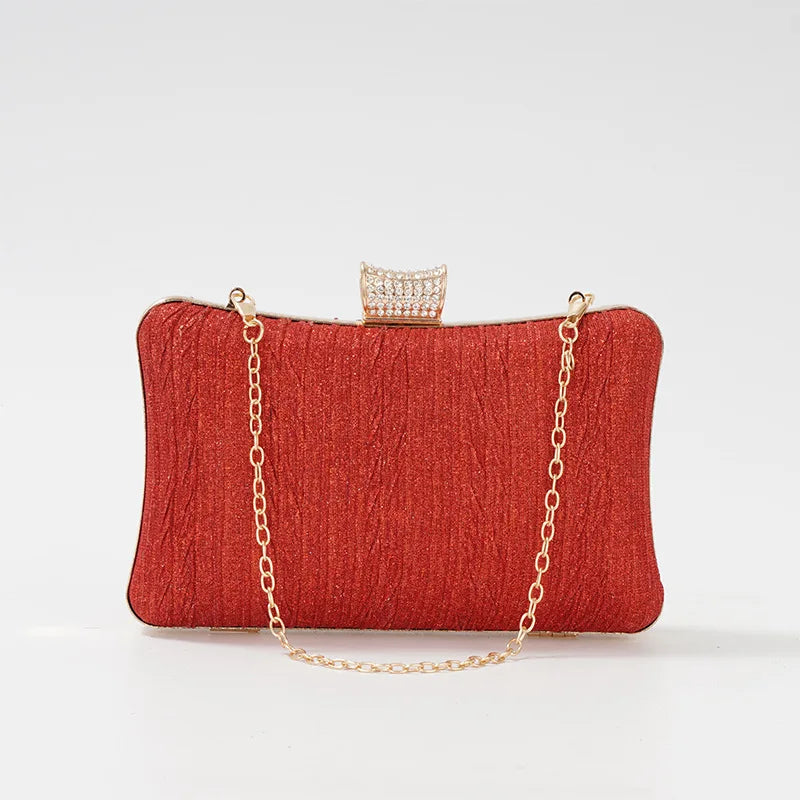 Women Fold Evening Clutch Bags Diamond Wedding Banquet Mini Purse