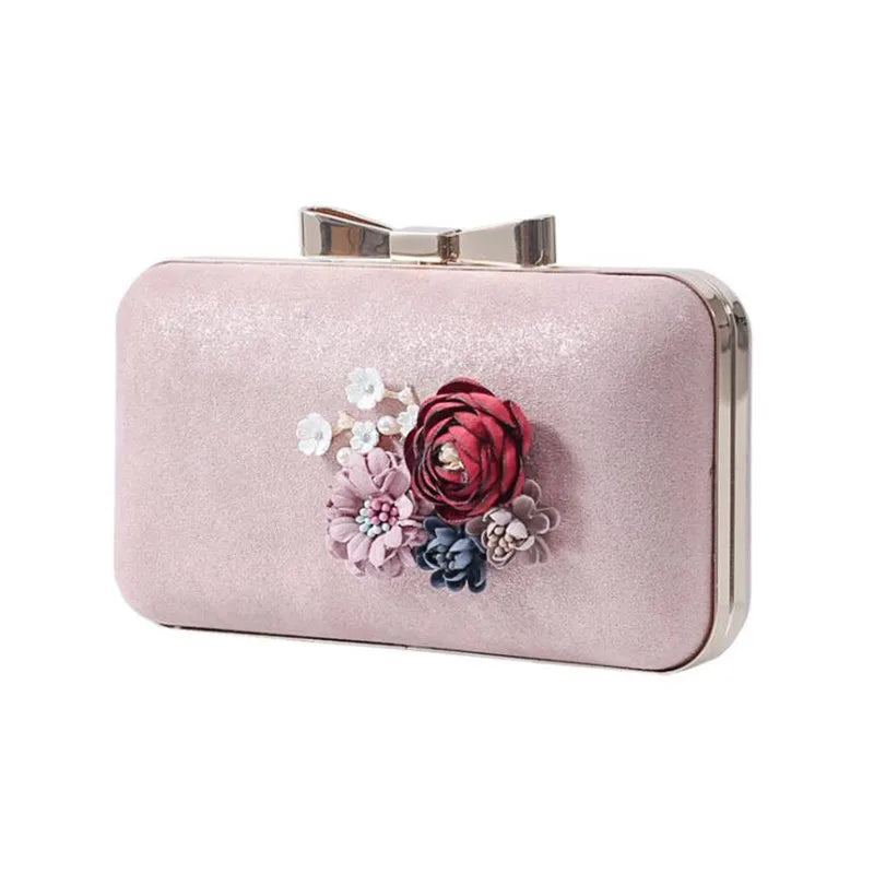 Women Flowers Evening Clutch Bags Wedding Chain Banquet Clutch Purse Wallets