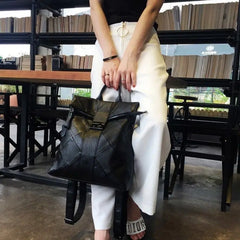 Vintage Diamond Backpack Large Capacity Travel Bag for Women