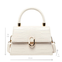 Women Messenger Bag Small Square Crocodile Pattern One Shoulder Bag