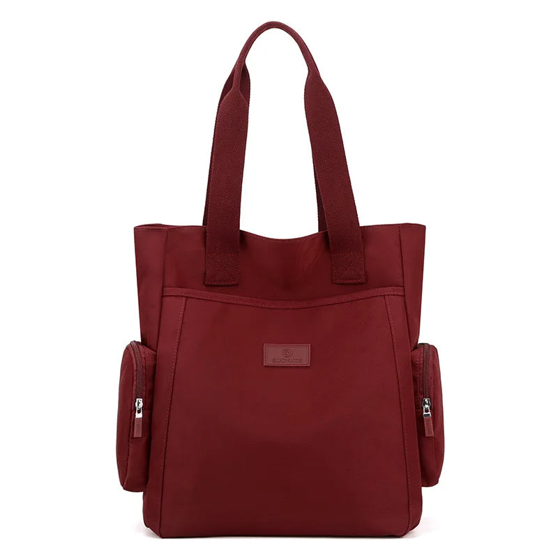 Women Nylon Shoulder Bags Office Ladies Multi-Pocket Handbags Mommy Tote Bags
