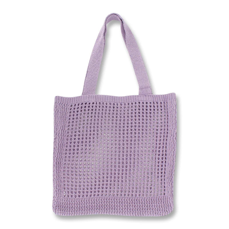 Crochet Wool Bag Casual Weave Open Hand Bag Shoulder Beach Solid High
