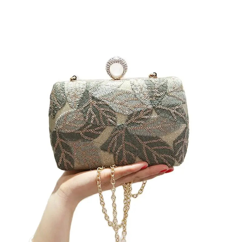 Women Sequins Evening Clutch Banquet Bags Diamond Ring Bags MN1342