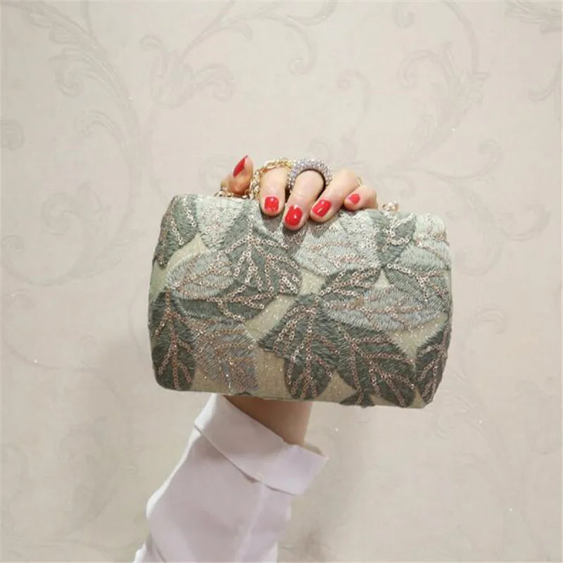 Women Sequins Evening Clutch Banquet Bags Diamond Ring Bags MN1342