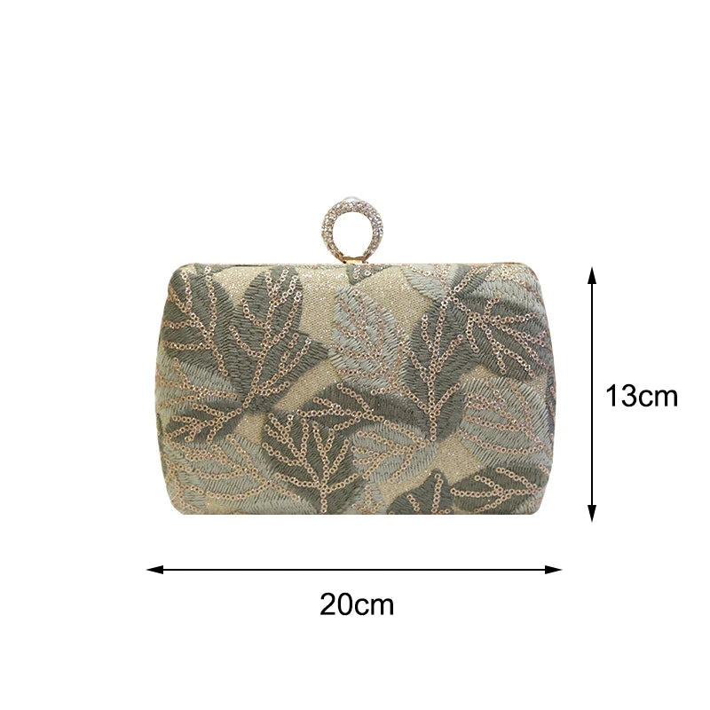 Women Sequins Evening Clutch Banquet Bags Diamond Ring Bags MN1342