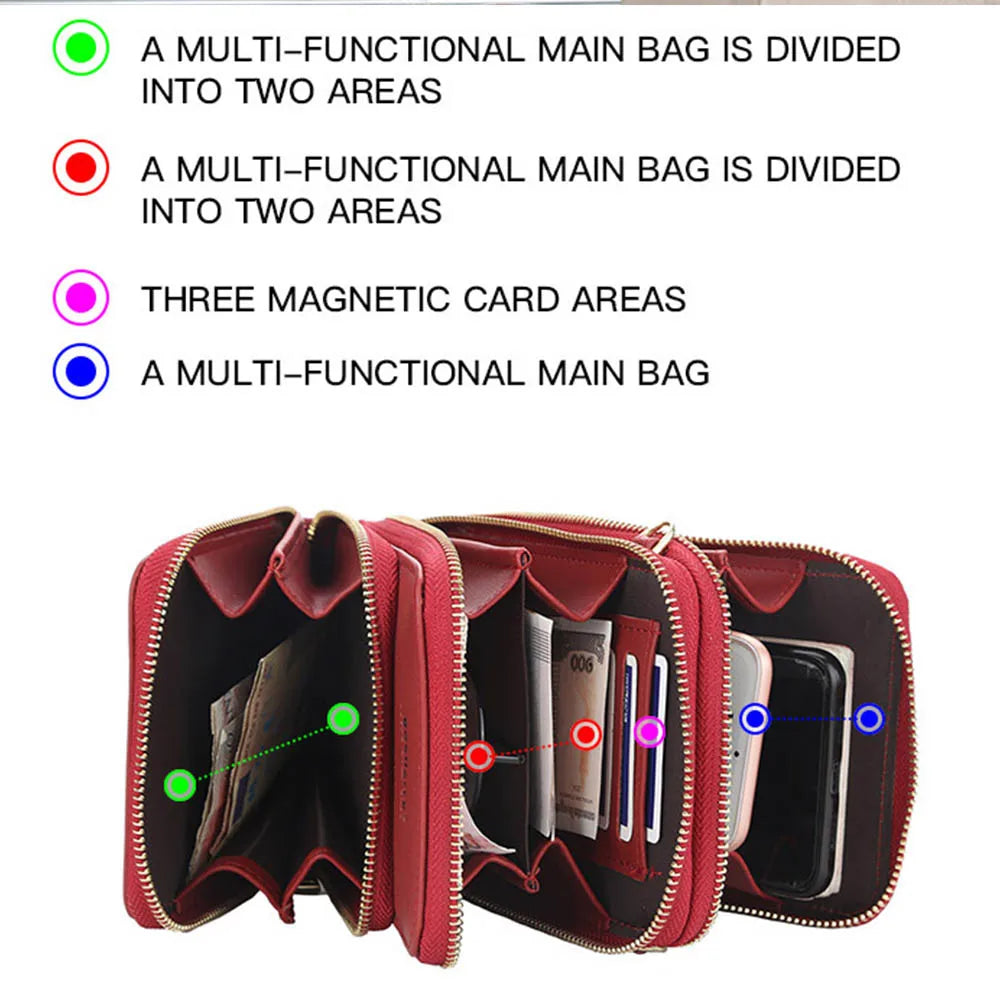 High 3-Pocket Mini Women Shoulder Bag