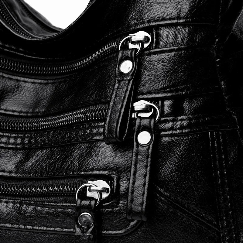 Leather Shoulder Crossbody Bags for Women Multiple Pockets Tote Bag
