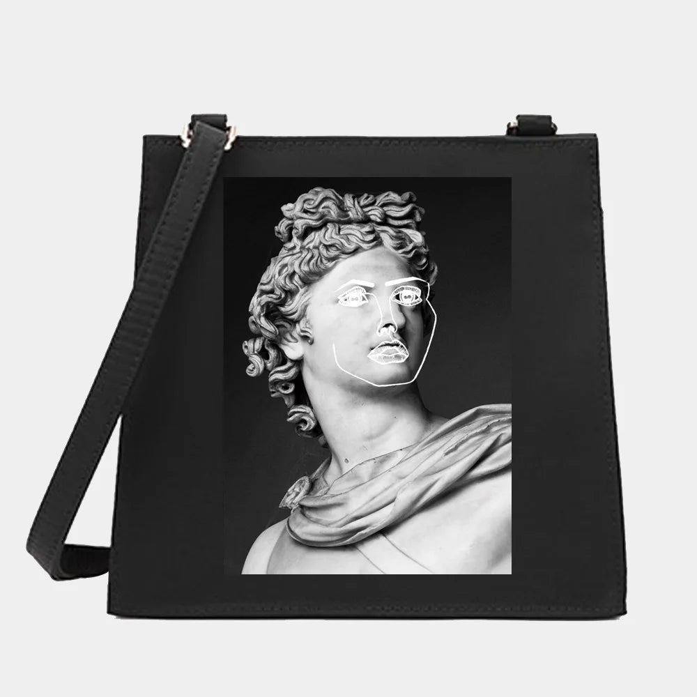 Women Square Bags Shoulder Crossbody Retro Funny Pattern Commute Tote Messenger